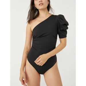 💘 FREE PEOPLE Somethin Bout You Solid Bodysuit / Black